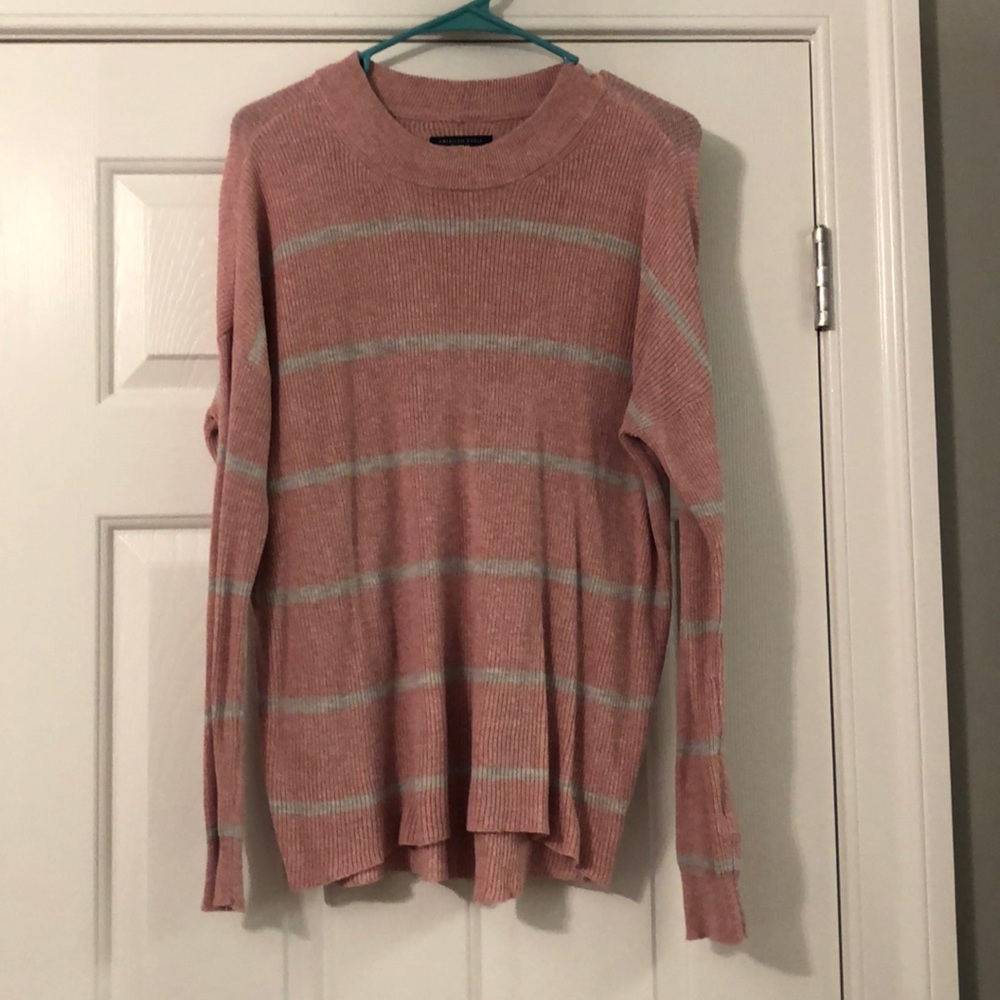 Oversized Pink Striped Sweater